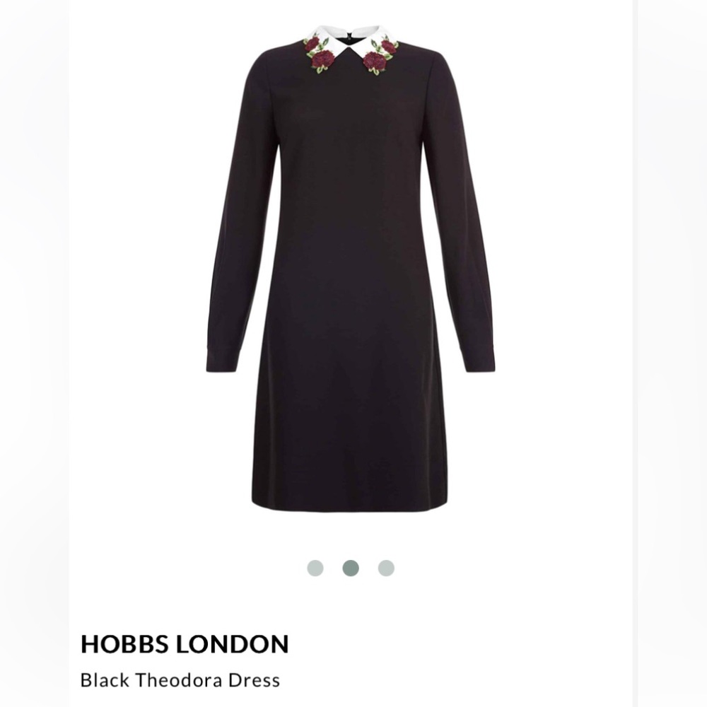 Hobbs London Black Collared Shift Dress